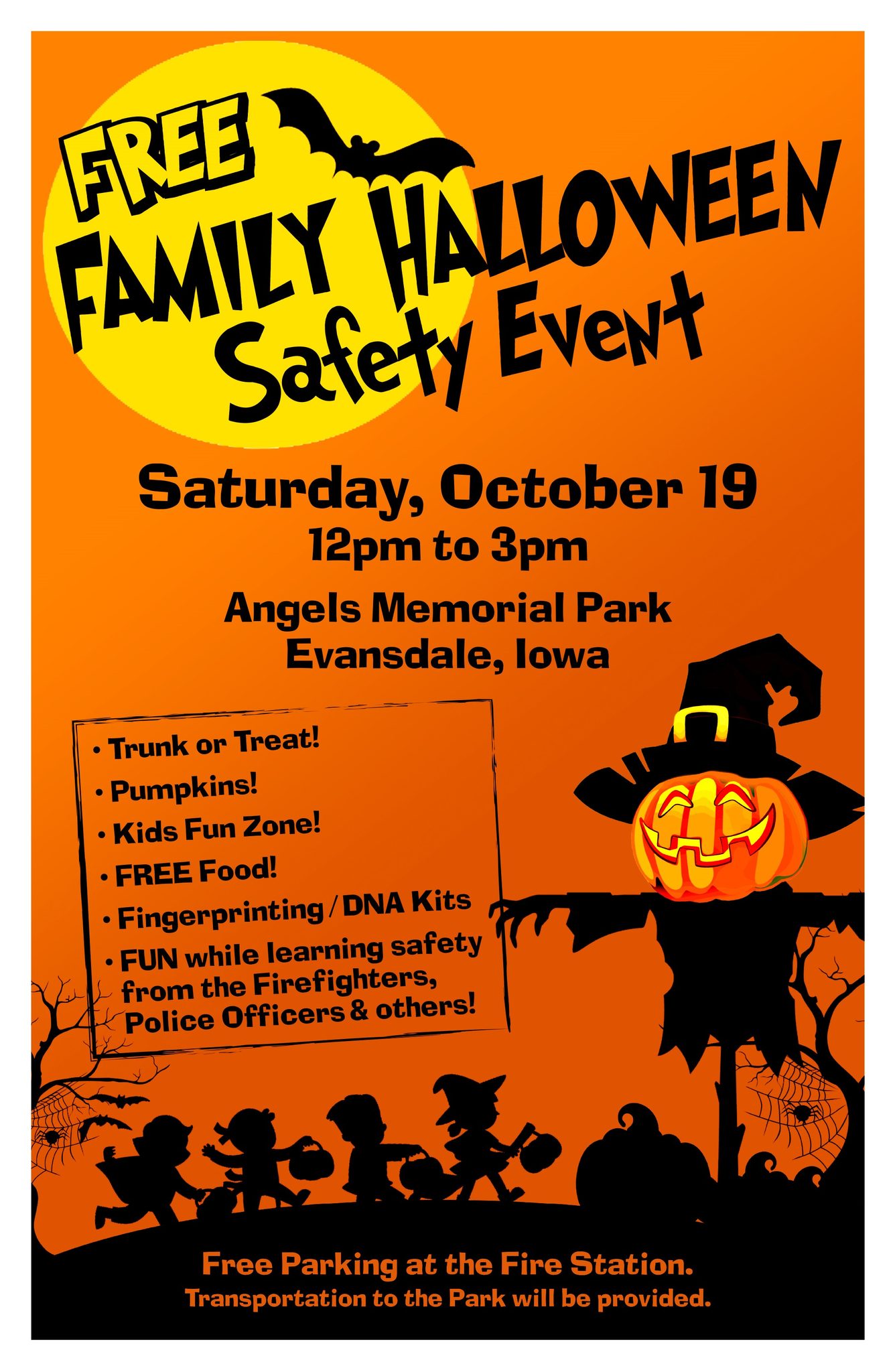 Free Family Halloween Safety Event Poster